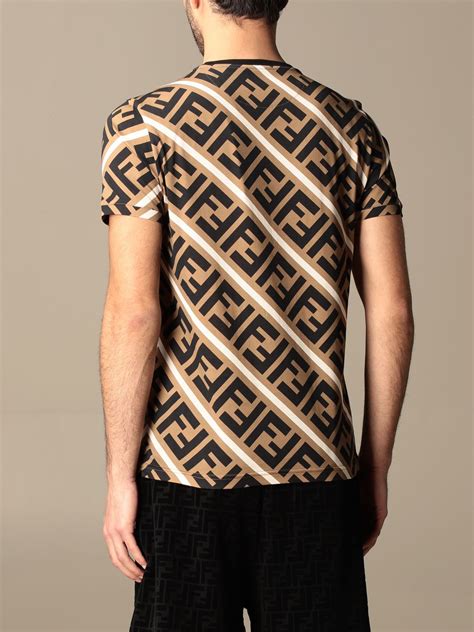 fendi t shirt crew neck|Beige cotton T.